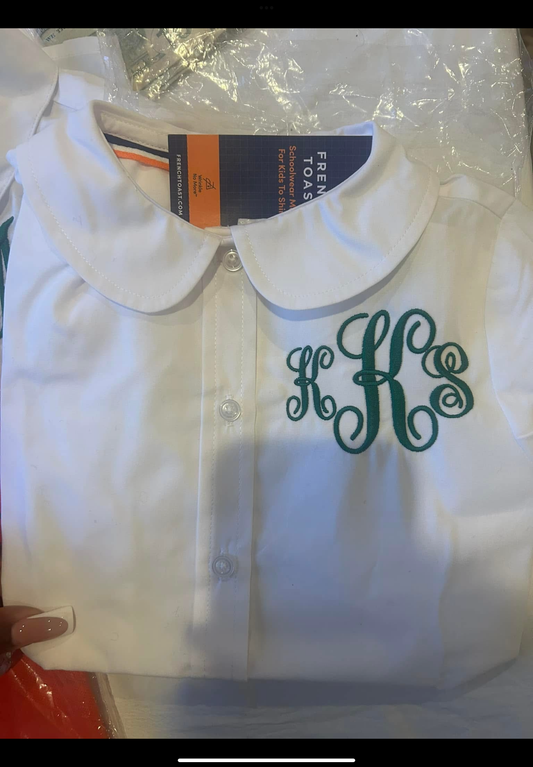Custom embroidery monogram